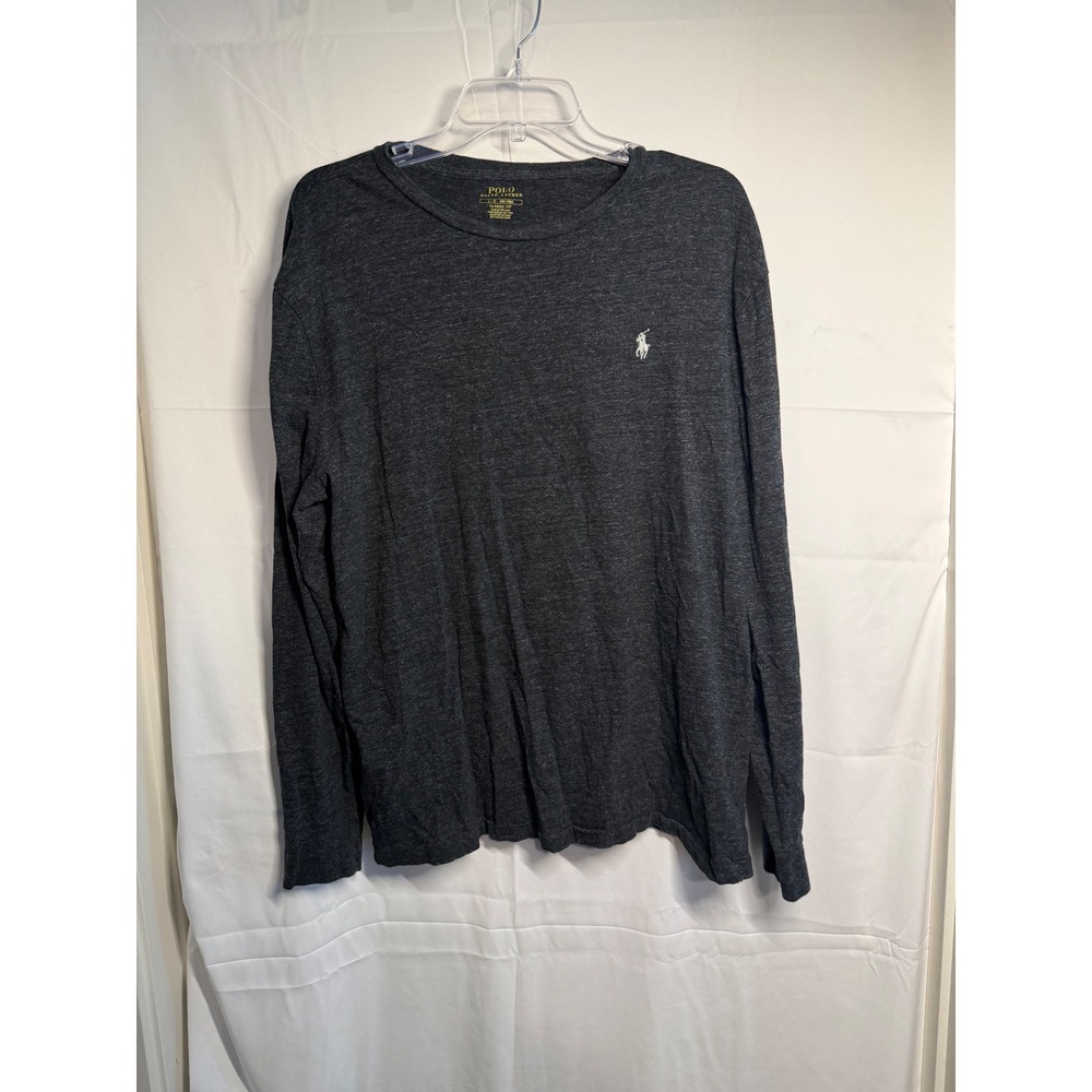 Polo Ralph Lauren Long Sleeve T Shirt Mens L Dark Heather Charcoal Classic Fit